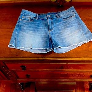 J Crew Jean Indigo Raw Hem Shorts Size 31